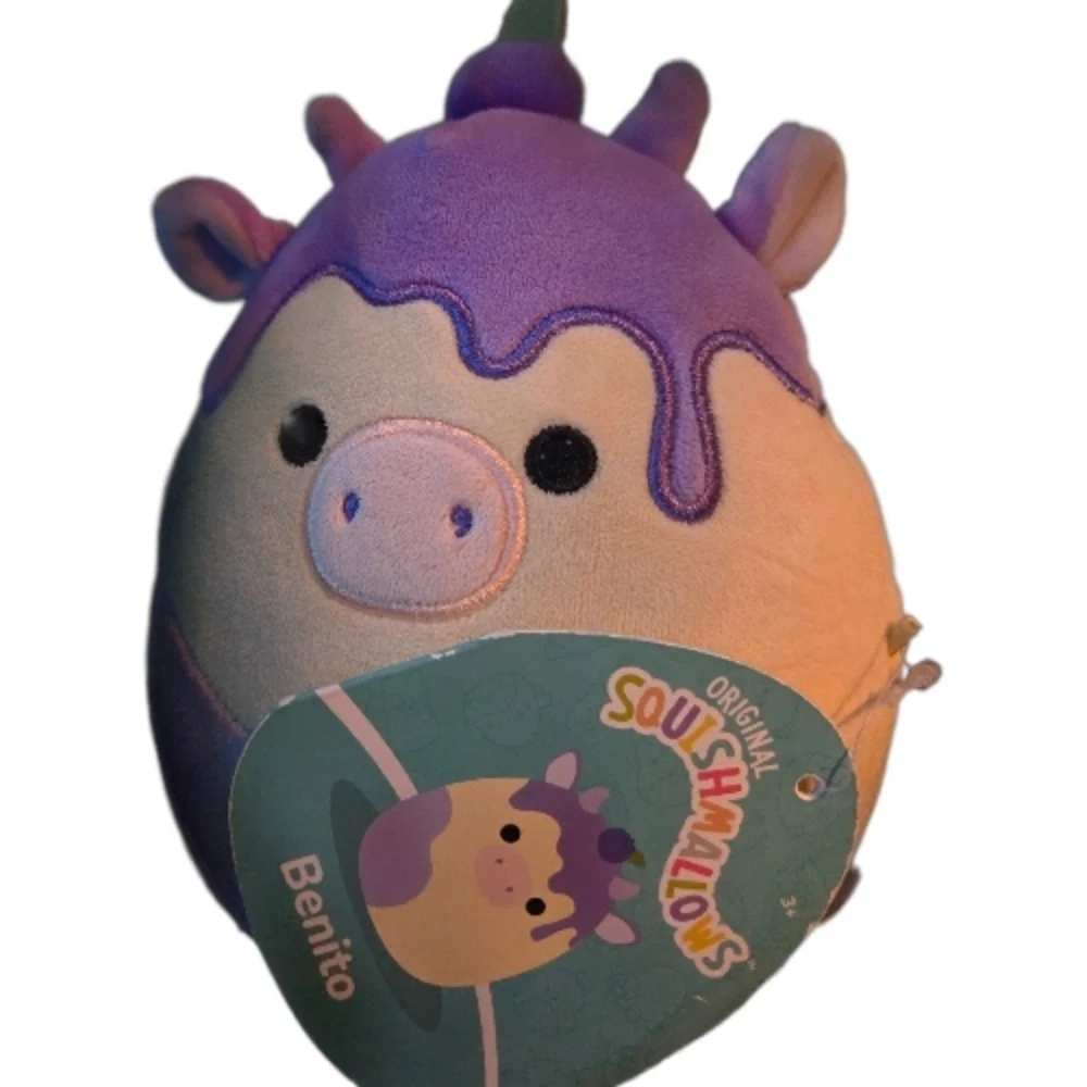 Squishmallows Benito the Blueberry Cheesecake Cow 5” Plush NWT